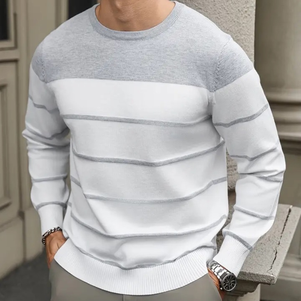 Knitted Striped Sweater Sz L